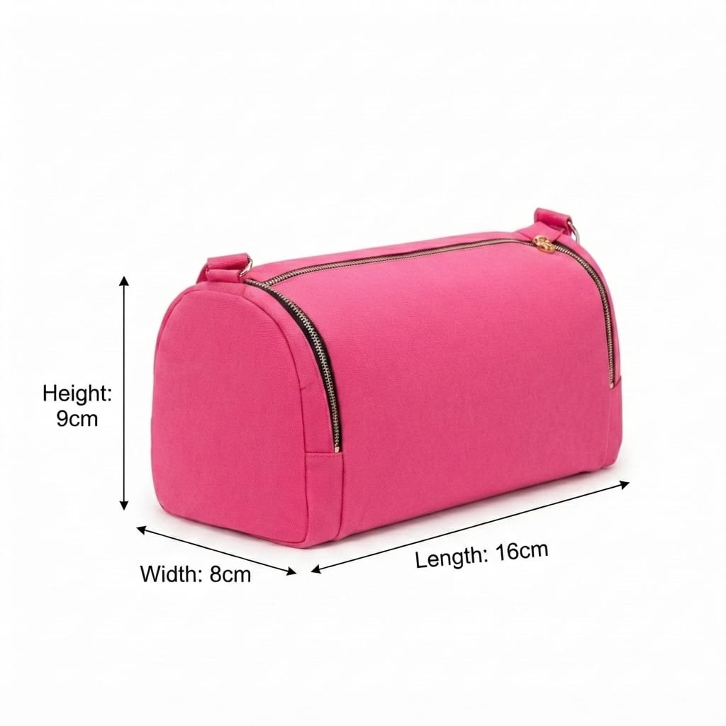 Canvas Duffle Bag with Zip Closure