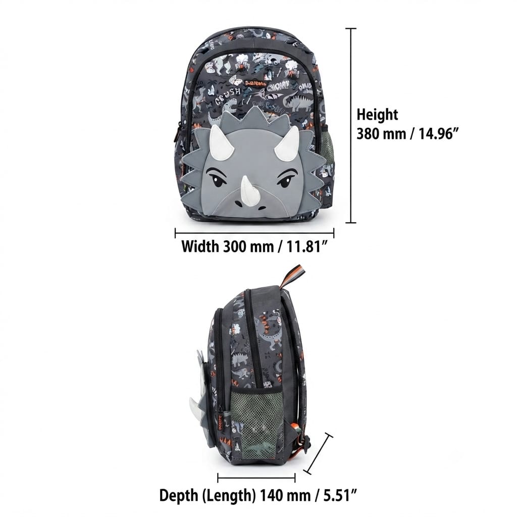 Character Backpack with 3 Zip Compartments