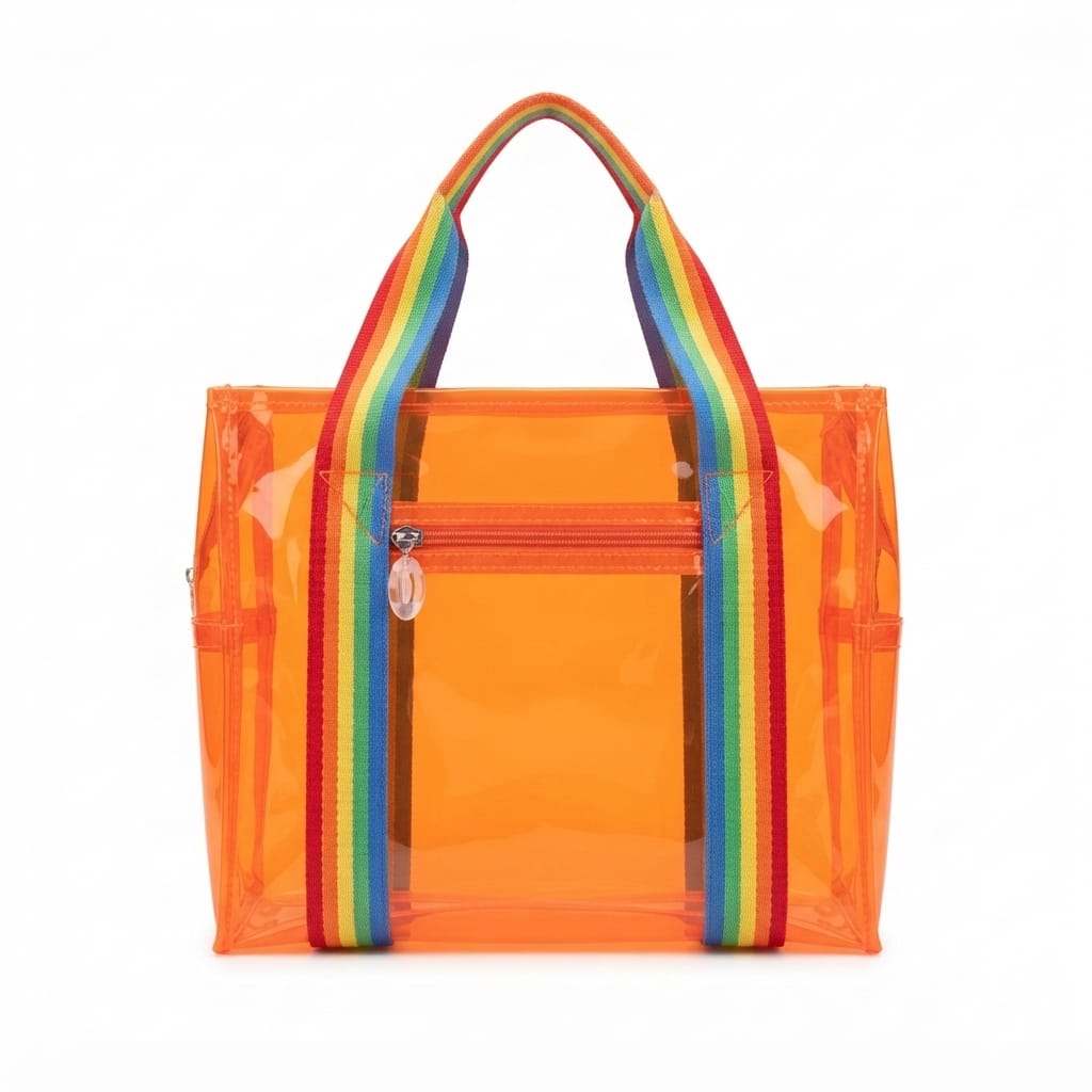 Jelly Handle Bag with Rainbow Straps