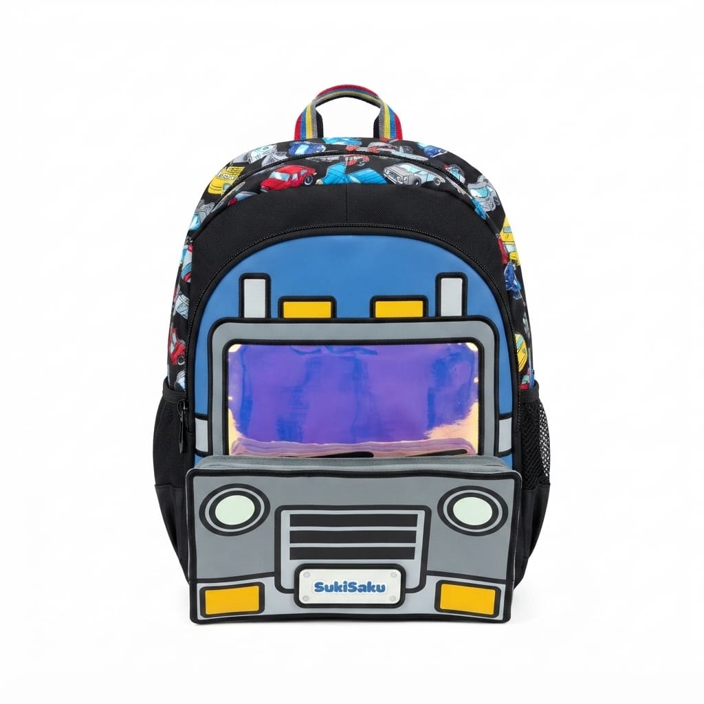 Character Backpack with 3 Zip Compartments