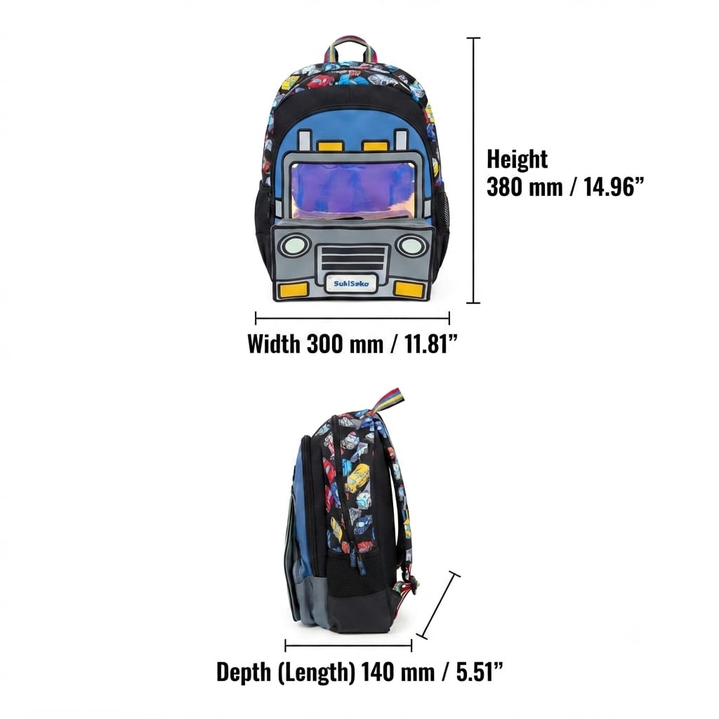 Character Backpack with 3 Zip Compartments