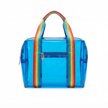 Jelly Handle Bag with Rainbow Straps