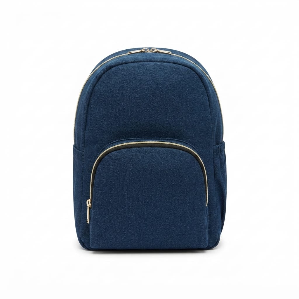 Denim Backpack with Front Zip Pocket – All Things Little