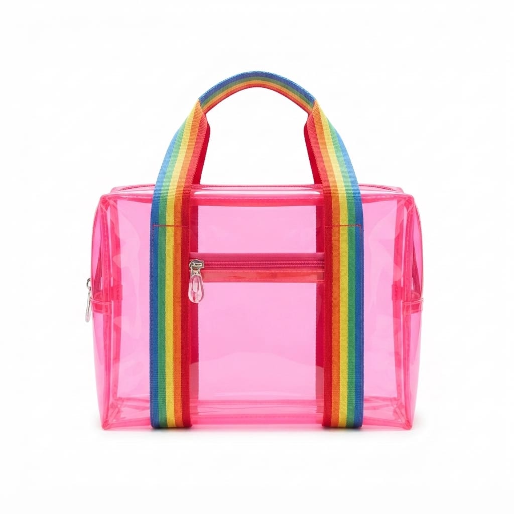 Jelly Handle Bag with Rainbow Straps