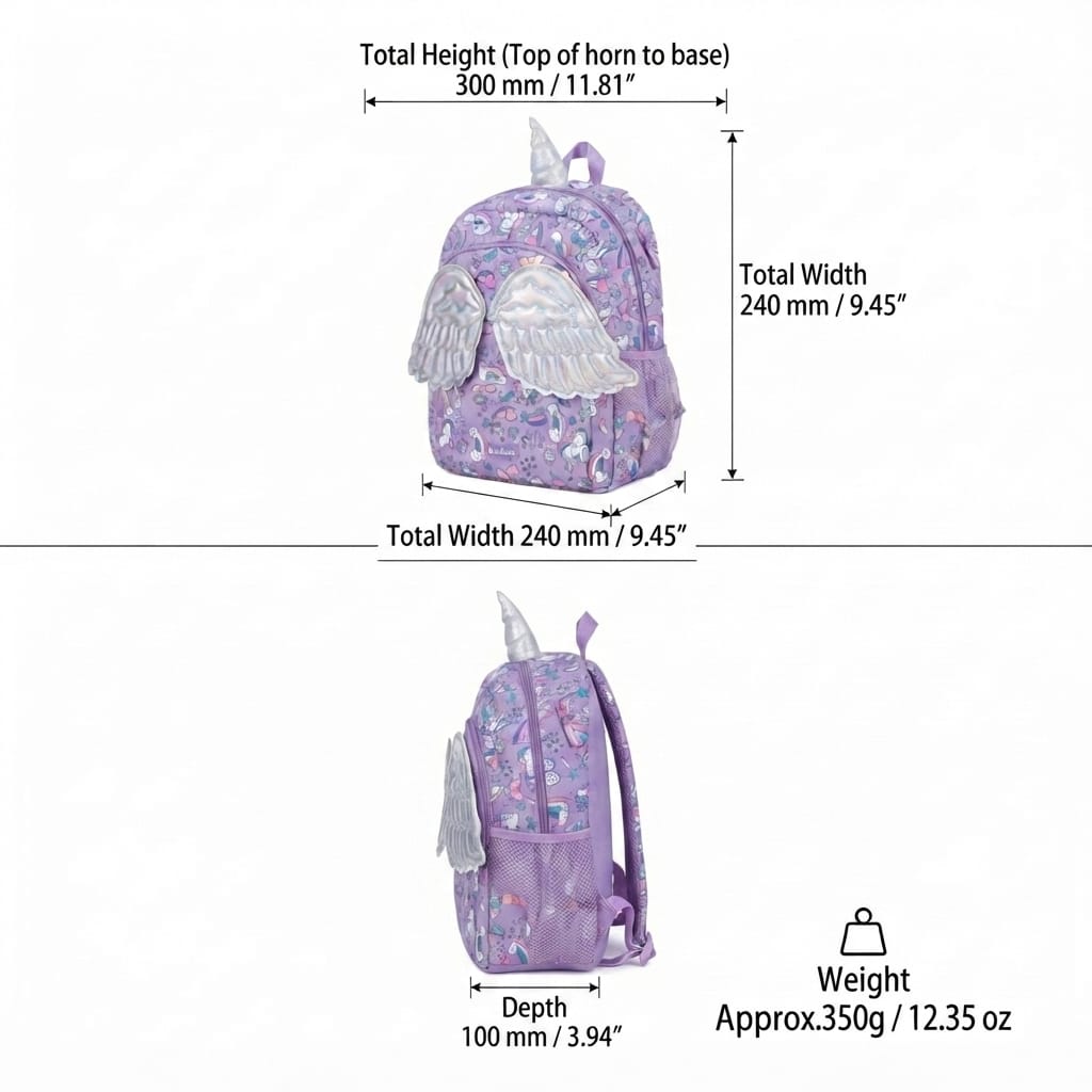 Character Backpack with 3 Zip Compartments