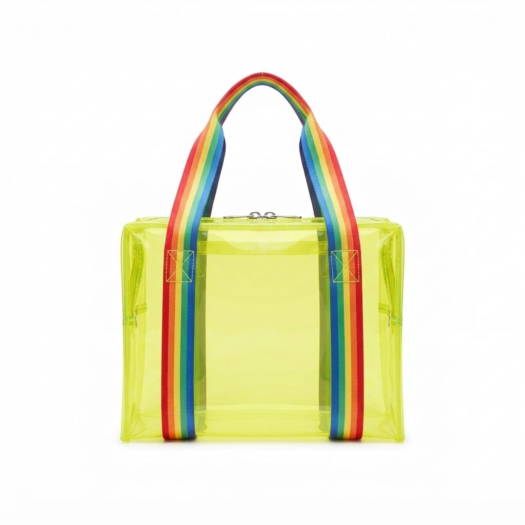 Jelly Handle Bag with Rainbow Straps
