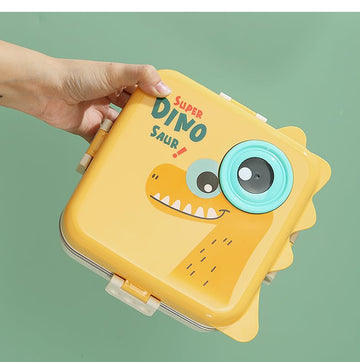 Dino School Bento Lunch Box - Yellow