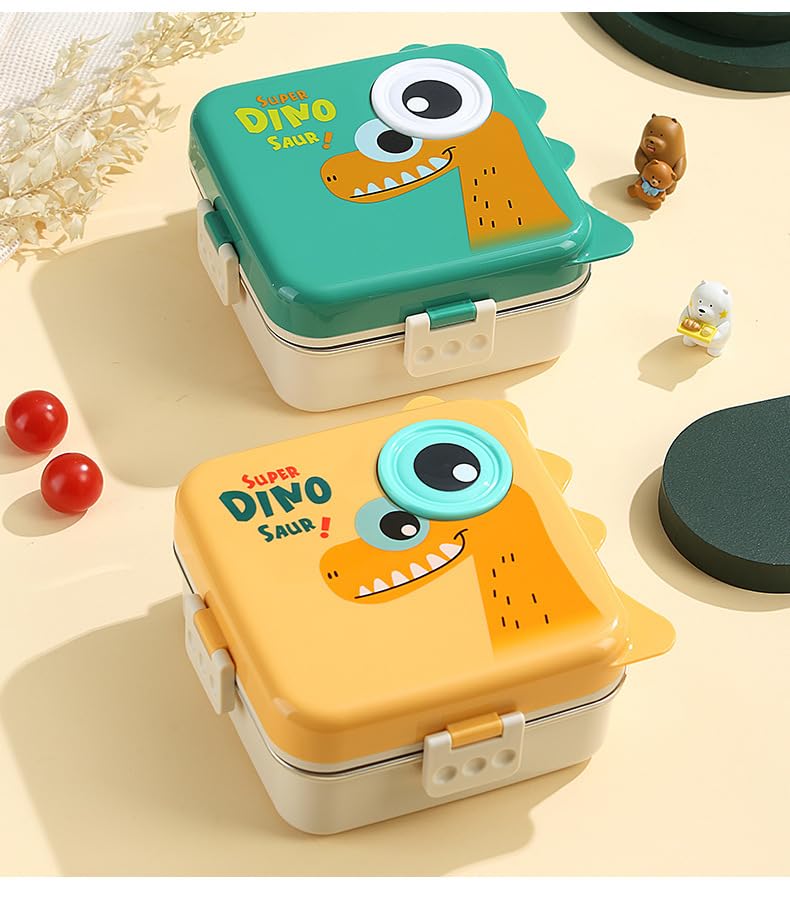 Dino School Bento Lunch Box - Yellow