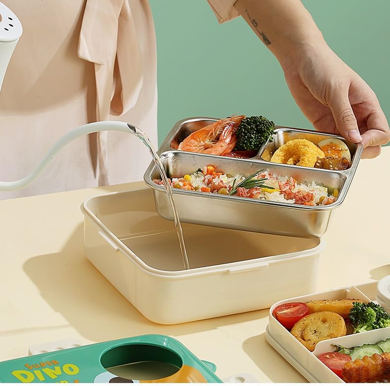 Dino School Bento Lunch Box - Yellow