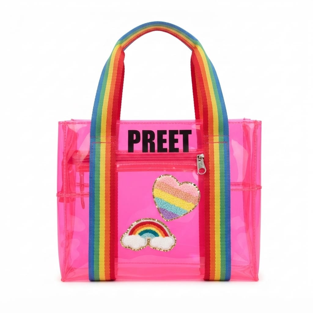 Jelly Handle Bag with Rainbow Straps