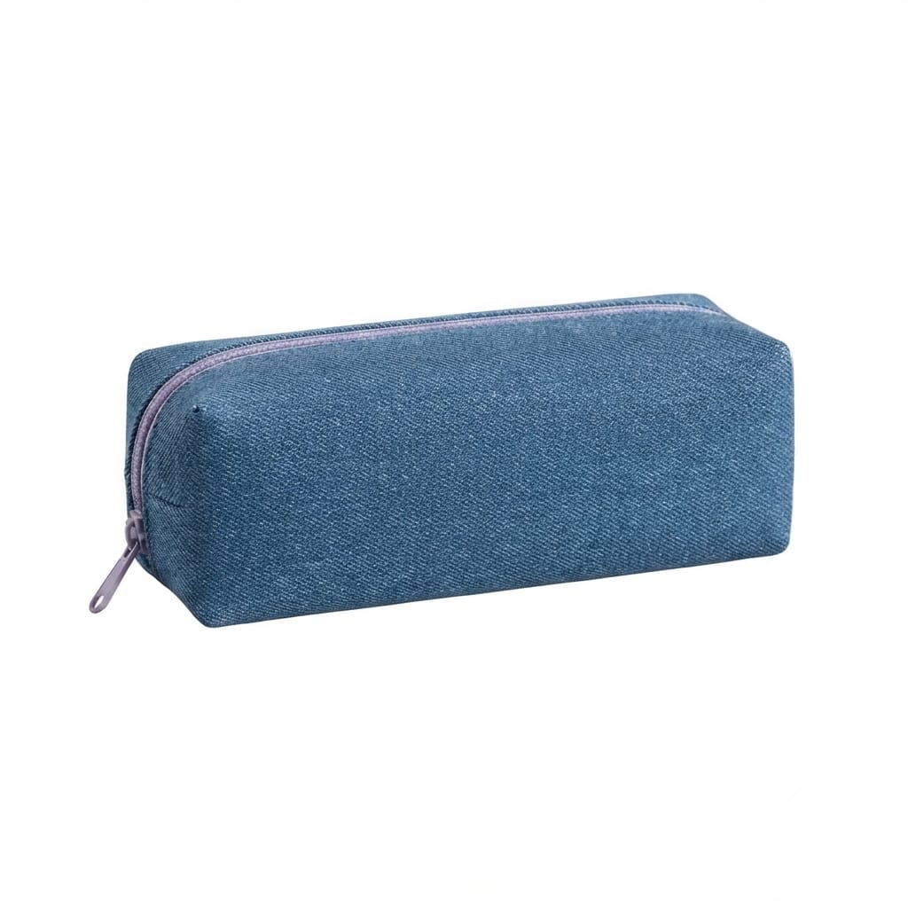 Denim Pencil Pouch with Colour Zip