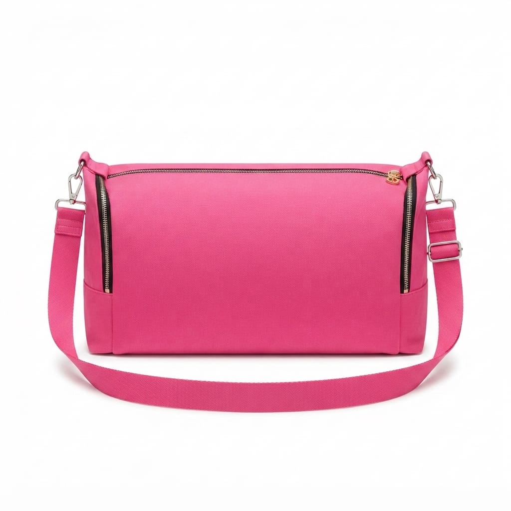 Canvas Duffle Bag with Zip Closure