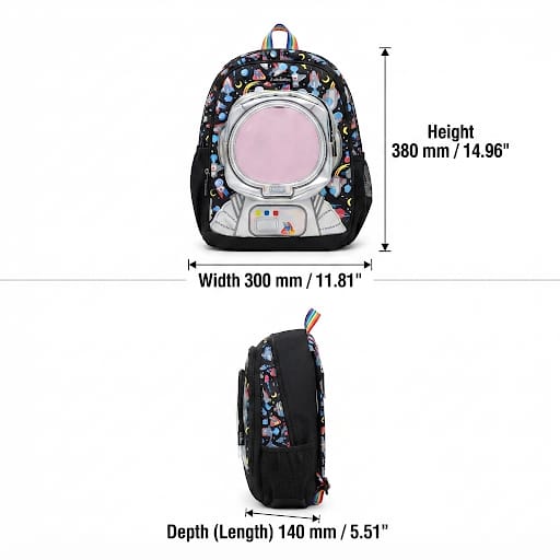 Character Backpack with 3 Zip Compartments