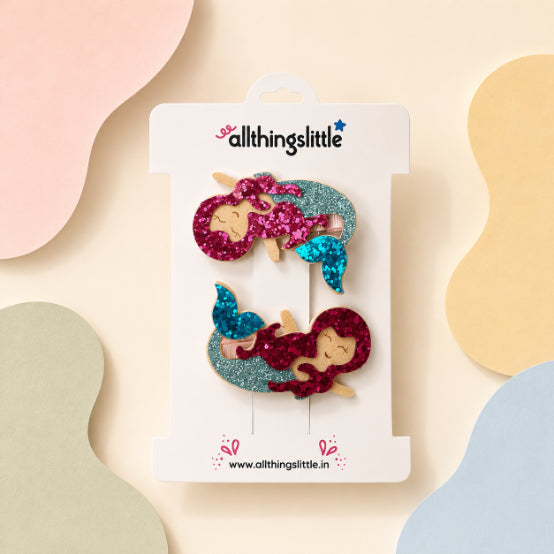 Glitter Mermaid Hair Clip Set