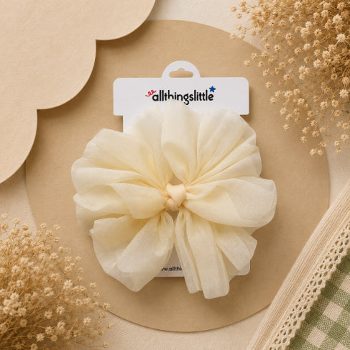 Buttercream Cream Oversized Ruffle Organza Bow