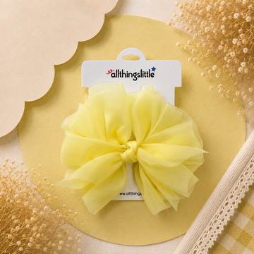 Lemon Yellow Oversized Ruffle Organza Bow