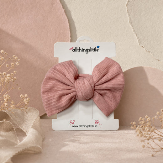 Light Pink Ribbed Top Knot Headband