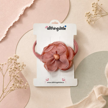 Rose Gold Organza Shimmer Flower Headband