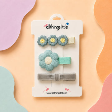 Blue Blossom Hair Clip Gift Set