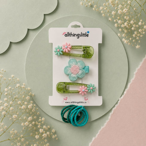 Emerald Daisy Translucent & Embroidered Flower Set