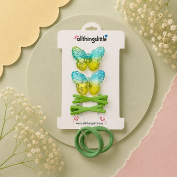 Translucent Ombre Butterfly & Cross Clip Set