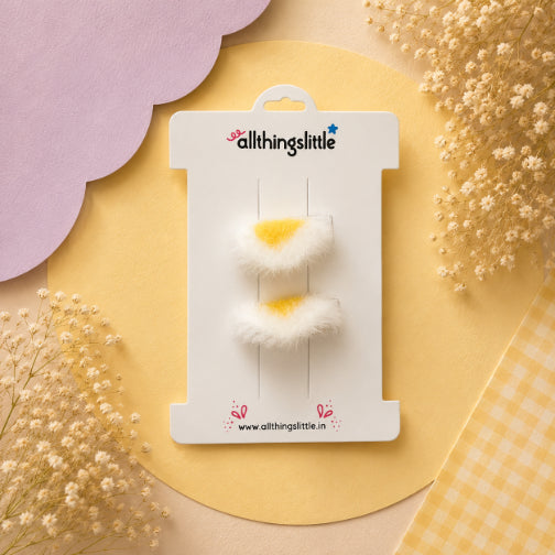 Fluffy Sunny Yellow Faux-Fur Animal Ear Clip Set