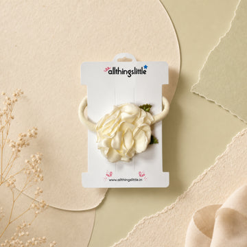 Cream Satin Layered Rose Headband