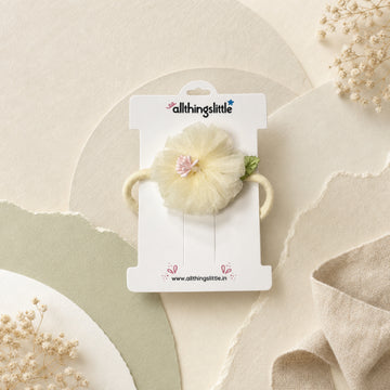 Soft Yellow Hibiscus Organza Headband
