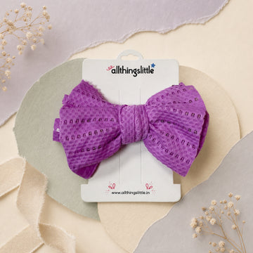 Orchid Purple Eyelet Bow Headband