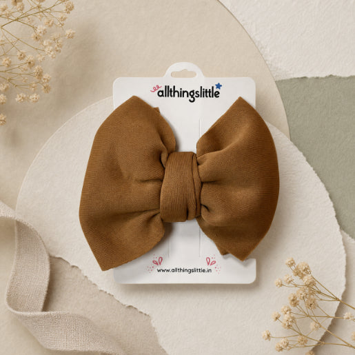 Chestnut Brown Scuba Structural Bow Headband
