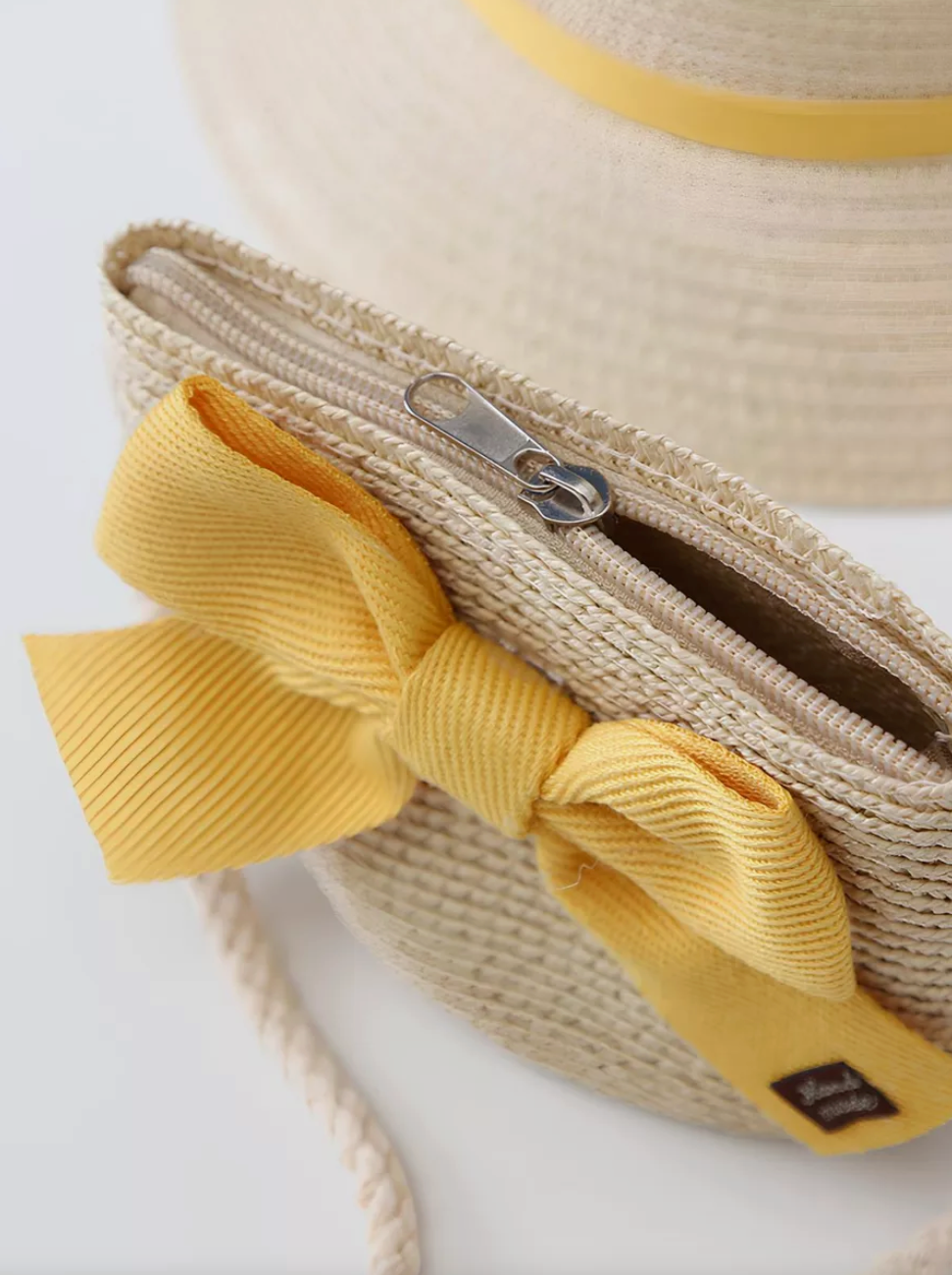 Summer Straw Hat and Sling Bag Set