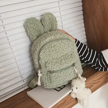Preschool Children's Fur Backpack - Green