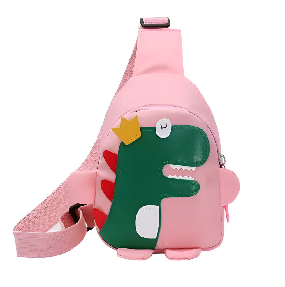 Dino-King Cross Body Bag for Kids - Pink03